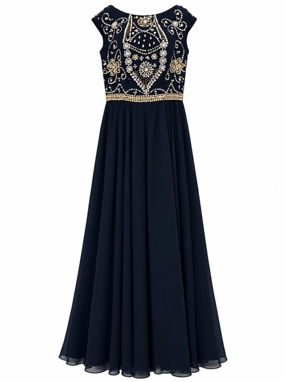 Elegant navy blue maxi dress plus size 3X/24W